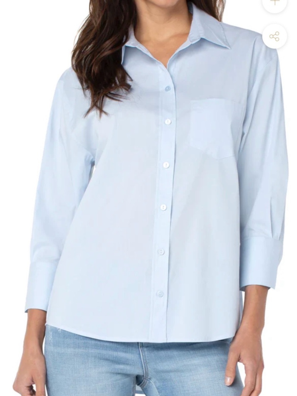 Liverpool Light Blue Button-Front Blouse NWOT